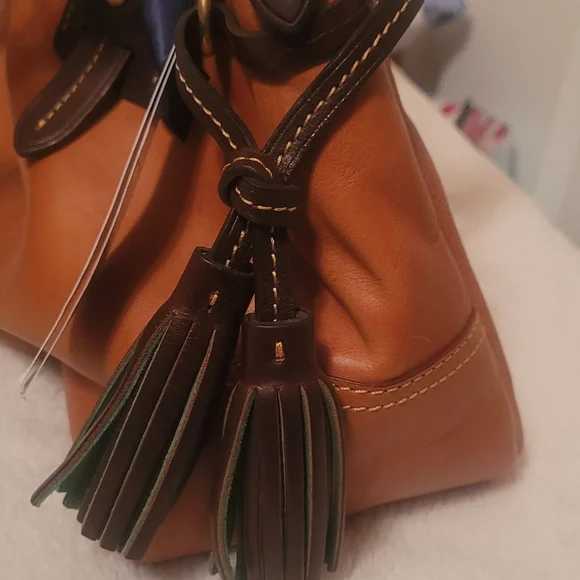 Dooney & Bourke Stanwich Natural Leather Satchel - Picture 3 of 12